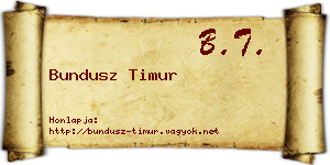 Bundusz Timur névjegykártya